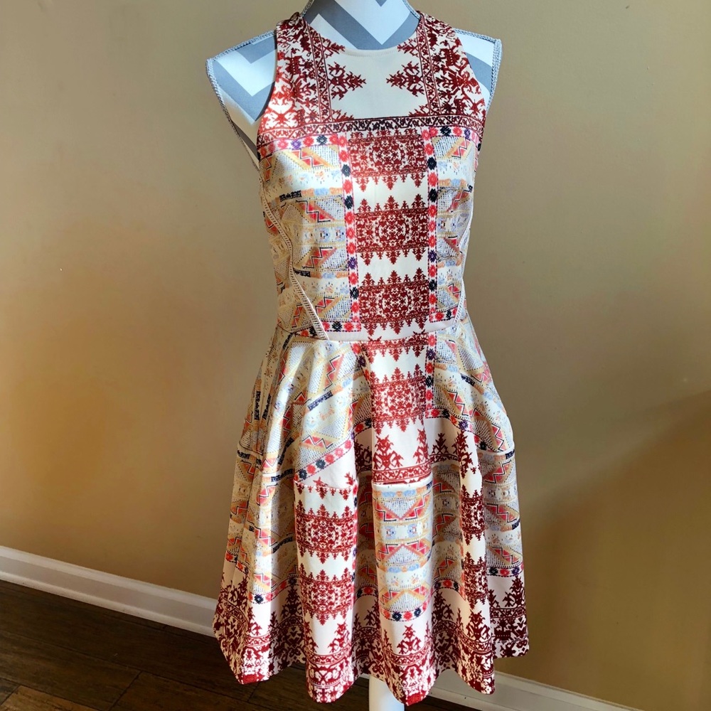 EUC LoveFire Boho Print Skater Dress